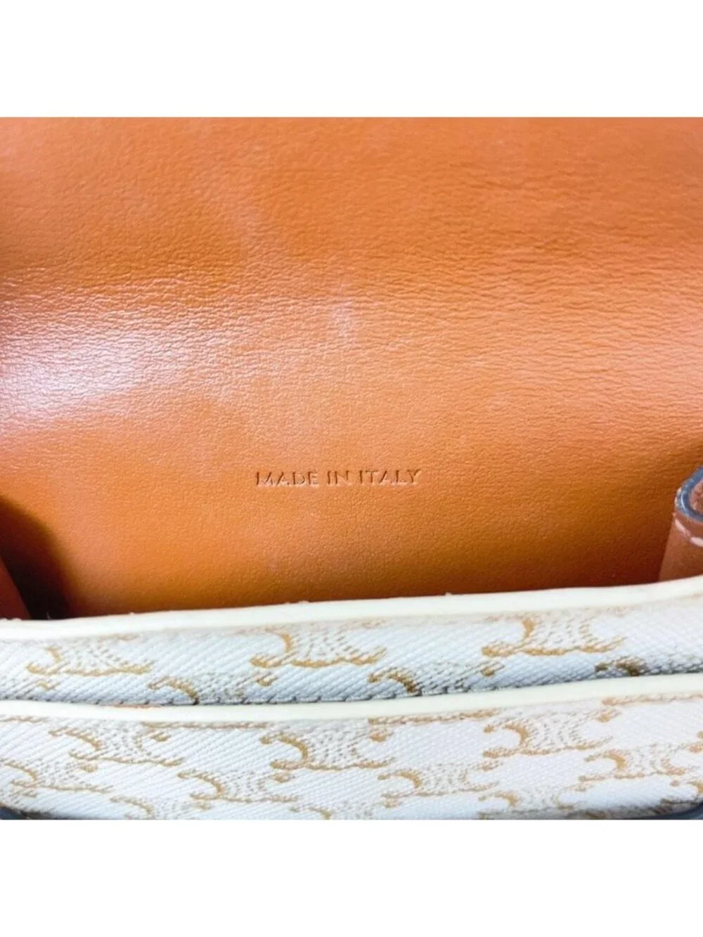 Celine Triomphe Mobile Pouch Shoulder White